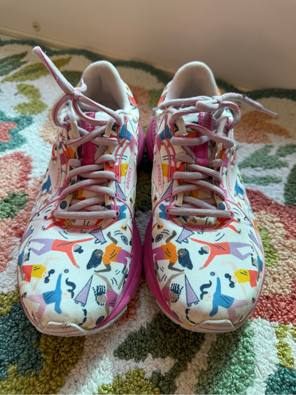 Brooks Adrenaline GTS 21 Unity Running Shoes Pink Print Women's 7 B - Picture 12 of 15